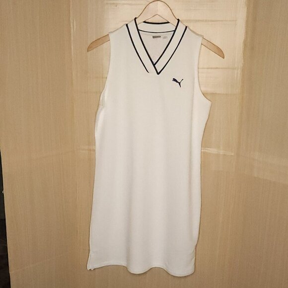 Puma New White Sleeveless Activewear Dress Large - Picture 1 of 7